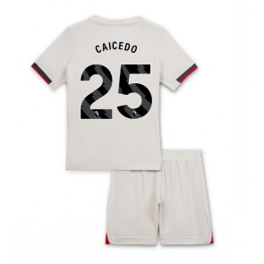 Chelsea Moises Caicedo #25 Udebanetrøje Børn 2025-26 Kortærmet (+ Korte bukser)